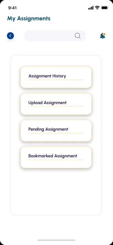 Aryu School App, assignments