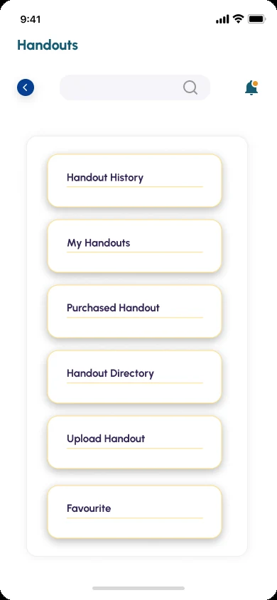 Aryu School App, handouts home