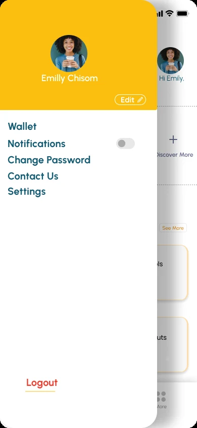 Aryu School App, home with the panel rail