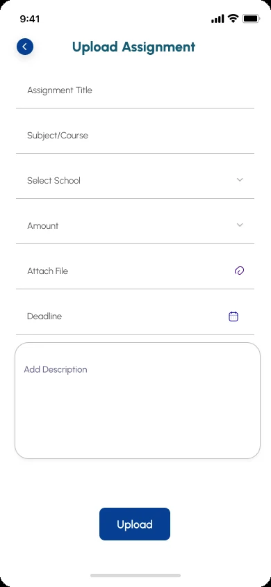 Aryu School App, upload an assignment